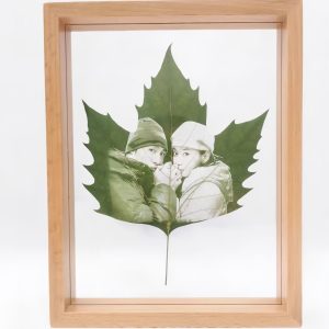 Customized Leaf Art Portrait With Table Top Frame