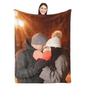 Custom Blanket with Photos Text Customized Blanket Personalized Blanket with Picture,for Girlfriend Boyfriend Wife Husband Gifts